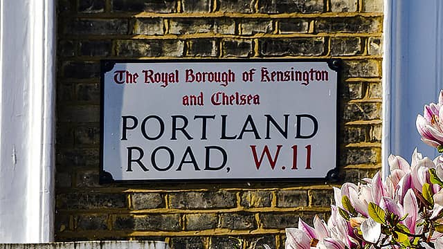 kensington and chelsea portland road sign