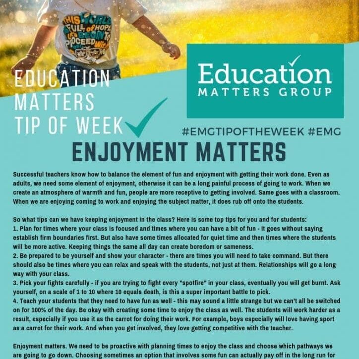 EMG Tip if the week - 15. Enjoyment Matters EMG Tip if the week - 15. Enjoyment Matters