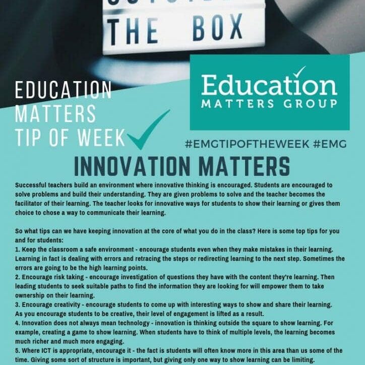 EMG Tip if the week - 16. Innovation Matters EMG Tip if the week - 16. Innovation Matters