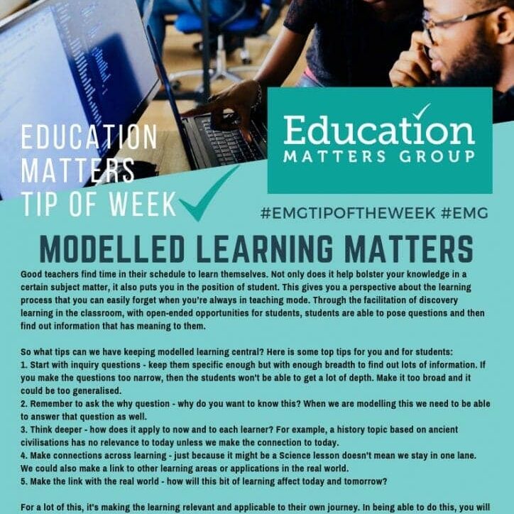 EMG Tip if the week - 24. Modelled Learning Matters EMG Tip if the week - 24. Modelled Learning Matters