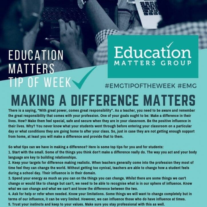 EMG Tip if the week - 27. Making a Difference Matters EMG Tip if the week - 27. Making a Difference Matters