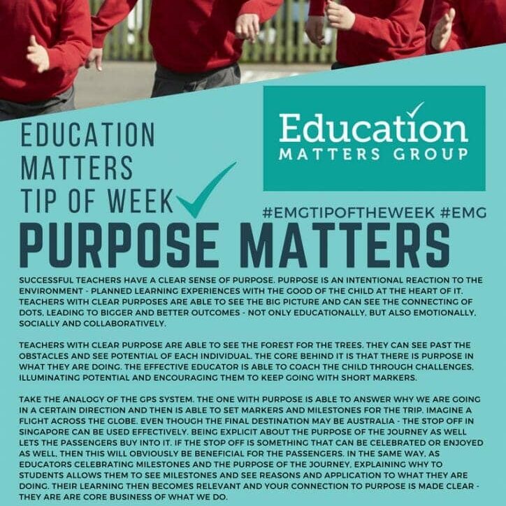 EMG Tip if the week - 3. Purpose Matters EMG Tip if the week - 3. Purpose Matters