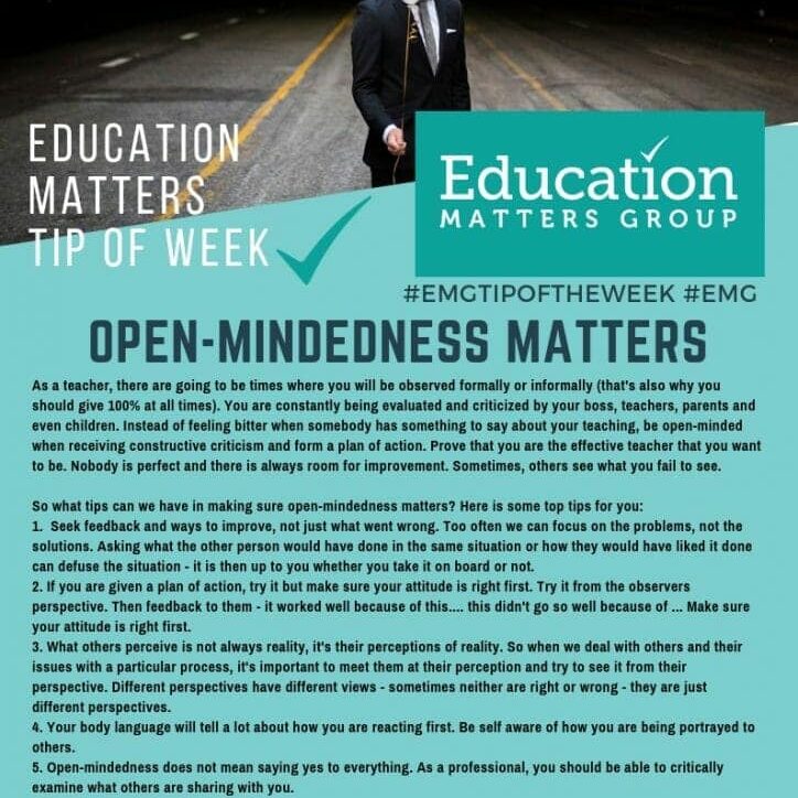 EMG Tip if the week - 31. Open-mindedness matters EMG Tip if the week - 31. Open-mindedness matters