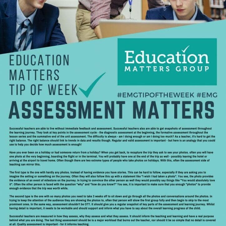 EMG Tip if the week - 4. Assessment Matters
