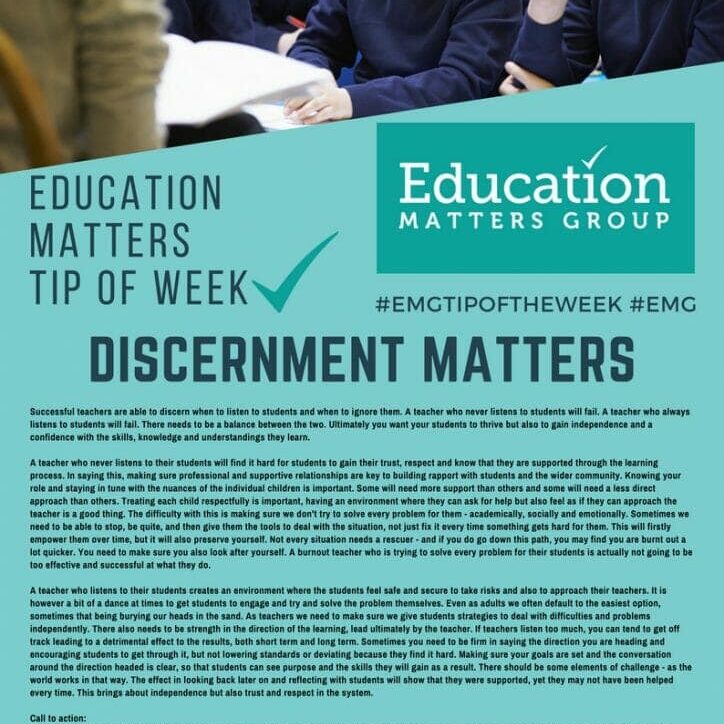 EMG Tip if the week - 5. Discernment Matters EMG Tip if the week - 5. Discernment Matters