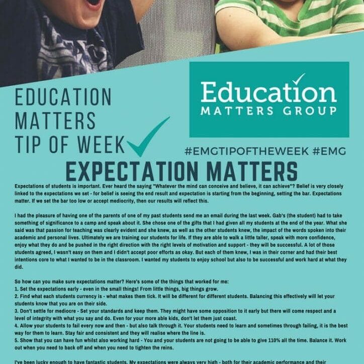 EMG Tip if the week - 8. Expectation Matters EMG Tip if the week - 8. Expectation Matters