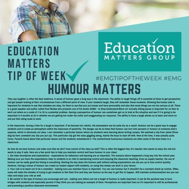 EMG Tip if the week - 9 Humour Matters 1 EMG Tip if the week - 9 Humour Matters 1